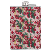 Chic Mit Monogramm Vintag Pink "Cherry Pop" Flachmann (Rückseite)