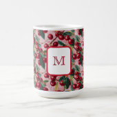 Chic Mit Monogramm Vintag Pink "Cherry Pop" Kaffeetasse (Mittel)