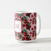Chic Mit Monogramm Vintag Pink "Cherry Pop" Kaffeetasse (VorderseiteRechts)