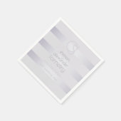 Chic Mit Monogramm Violet Silber Schimmerende Stre Serviette (Ecke)