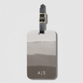 Chic Mit Monogramm Watercolor Davy Grau Ombre Gepäckanhänger