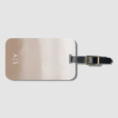 Chic Mit Monogramm Watercolor Mushroom Brown Ombre Gepäckanhänger (Vorderseite (Horizontal))