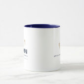 Chic Mitternachtsnavy Botanischer Farn Benutzernam Tasse (Zentrum)