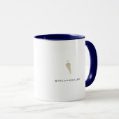 Chic Mitternachtsnavy Botanischer Farn Benutzernam Tasse (VorderseiteRechts)