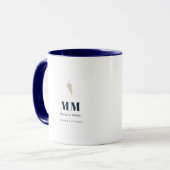 Chic Mitternachtsnavy Botanischer Farn Benutzernam Tasse (Vorderseite Links)