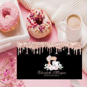 Chic Mixer Blume Rose Gold Tropfen Bäckerei Visitenkarte