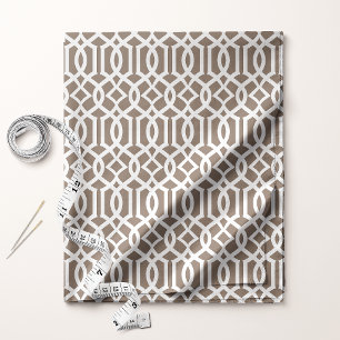 Chic Mocha Braun Gitterrost-Fachwerk-Muster Stoff