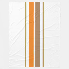 Chic Mocha Braune Orangenstreifen auf Weiß Fleecedecke