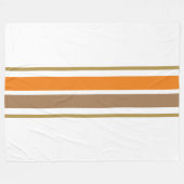 Chic Mocha Braune Orangenstreifen auf Weiß Fleecedecke (Vorderseite (Horizontal))