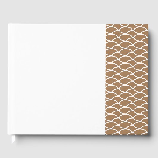 Chic Mocha Brown rechts verstellt gezogene Waves a Gästebuch (Vorderseite)