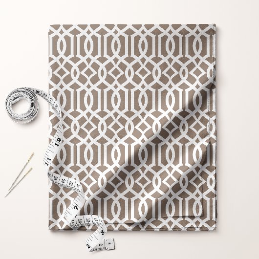 Chic Mocha Brown Trellis Lattice Pattern Stoff