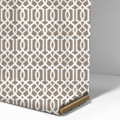Chic Mocha Brown Trellis Lattice Pattern Stoff