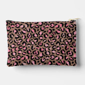 Chic mocha mousse rosa schwarzes Leopardenmuster Zubehörtasche (Rückseite)