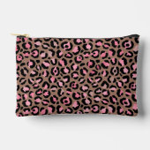 Chic mocha mousse rosa schwarzes Leopardenmuster Zubehörtasche (Vorderseite)