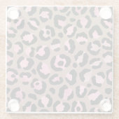 Chic mocha mousse, rosa und schwarz Leopard Print Glasuntersetzer (Rückseite)
