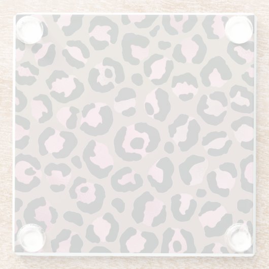 Chic mocha mousse, rosa und schwarz Leopard Print Glasuntersetzer (Rückseite)