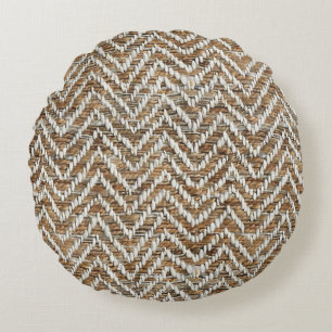 Chic mocha mousse Zickzack Muster Rundes Kissen