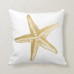 Chic-Mod-Goldstarfish-Strand-Haus IRGENDEINE BKG Kissen
