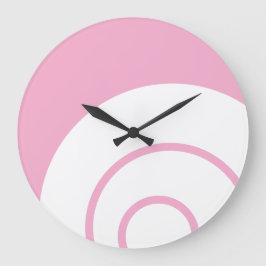 Chic Mod Stilvolle, weiße, konzentrische Streifen  Große Wanduhr