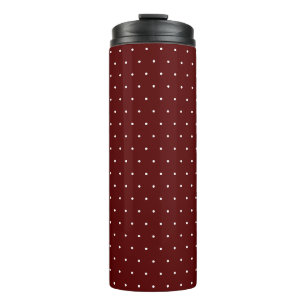 Chic-Mode-Maroon-Wärmebecher mit weißem Punktmuste Thermosbecher