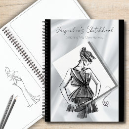 Chic Mode-Skizzenbuch Personalisiertes Notizbuch
