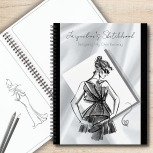 Chic Mode-Skizzenbuch Personalisiertes Notizbuch
