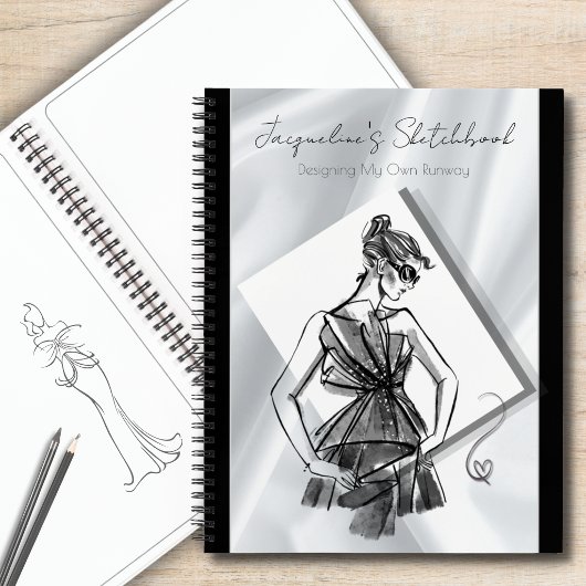 Chic Mode-Skizzenbuch Personalisiertes Notizbuch