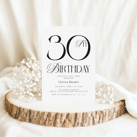 Chic Modern 30. Geburtstag Party Einladung