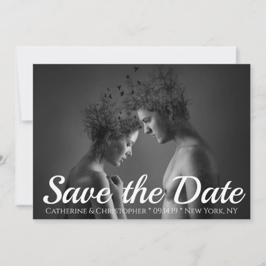 Chic Modern Artistic Save the Date Foto Wedding (Vorderseite)