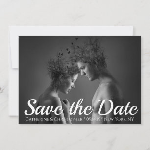 Chic Modern Artistic Save the Date Foto Wedding