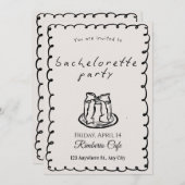 Chic Modern Bachelorette Party Invitation for Brid Einladung (Vorne/Hinten)