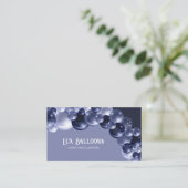 Chic Modern Balloon Artist Navy Blue Silver Visitenkarte (Stehend Vorderseite)