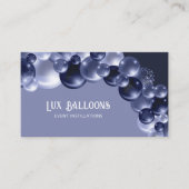 Chic Modern Balloon Artist Navy Blue Silver Visitenkarte (Vorderseite)