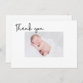 Chic Modern Baptisse Baby Dankeschön Karte (Vorne/Hinten)