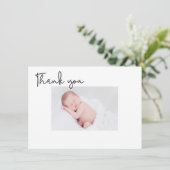 Chic Modern Baptisse Baby Dankeschön Karte (Stehend Vorderseite)