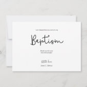 Chic Modern Baptisse Baby Dankeschön Karte (Rückseite)