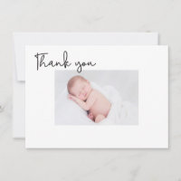 Chic Modern Baptisse Baby Dankeschön Karte