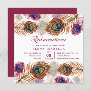 Chic Modern Barock 15. Geburtstag Quinceanera Einladung