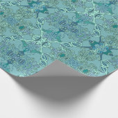 Chic Modern Barock Muster in Blau und Grün Geschenkpapier (Ecke)