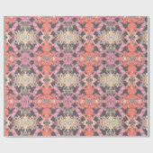 Chic Modern Barock Muster in Rosa Lila Geschenkpapier (Flach)