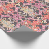 Chic Modern Barock Muster in Rosa Lila Geschenkpapier (Ecke)