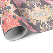 Chic Modern Barock Muster in Rosa Lila Geschenkpapier (Rolleneckpunkt)