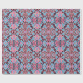 Chic Modern Barock Muster in Rosa und Blau Wrapp Geschenkpapier (Flach)