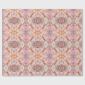 Chic Modern Barock Muster in Rosa und Orange Geschenkpapier (Flach)