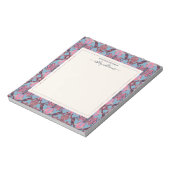 Chic Modern Barock Muster Pink Blau Notizblock (Rotiert)