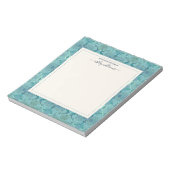 Chic Modern Baroque Muster Blue Shades Notizblock (Rotiert)