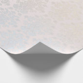 Chic Modern Beauty Silver Nacre Damask Muster Geschenkpapier (Ecke)