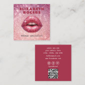Chic Modern Beruflich Makeup Artist QR Code Quadratische Visitenkarte (Vorne/Hinten)