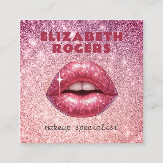 Chic Modern Beruflich Makeup Artist QR Code Quadratische Visitenkarte (Vorderseite)