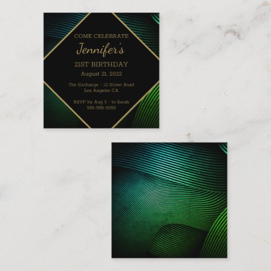 Chic Modern Birthday Begleitkarte (Vorne/Hinten)